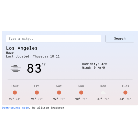 Weather app preview