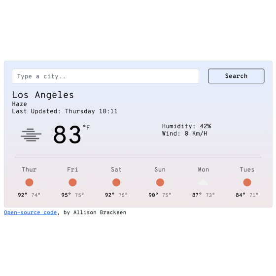 Weather app preview